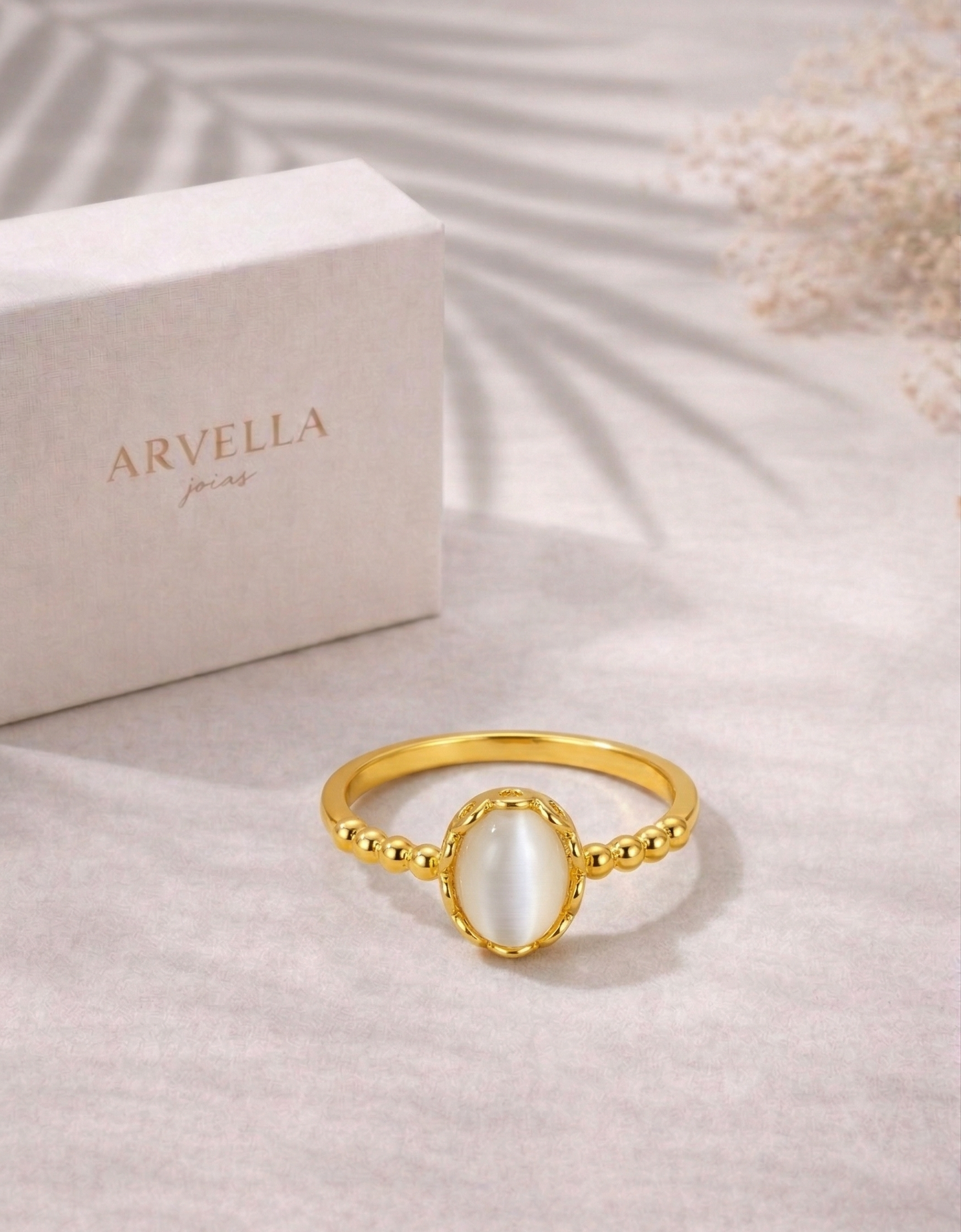Anel Pedra Serenité Banhado em Ouro 18k
