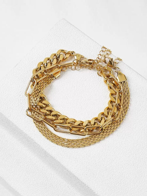Pulseira Majesté Link Banhada em Ouro 24K