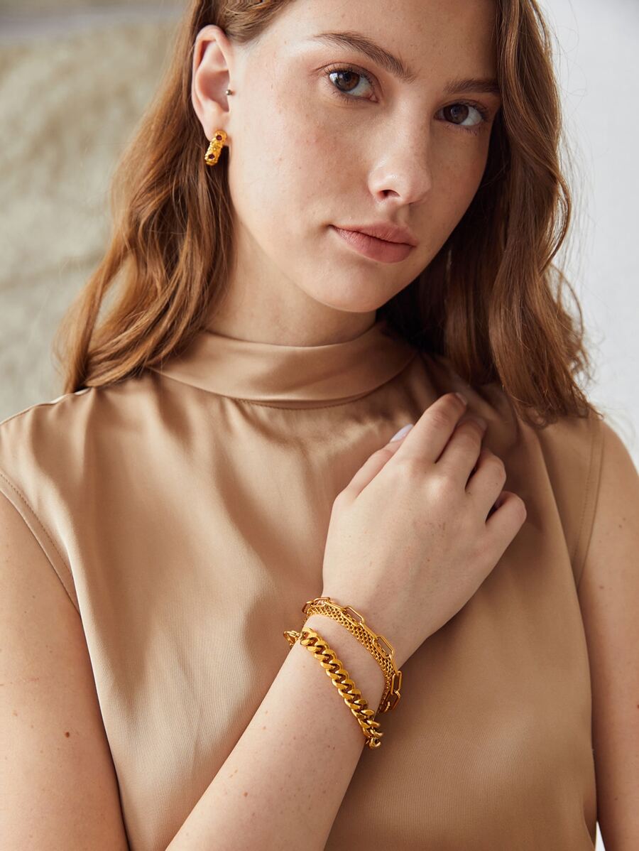Pulseira Majesté Link Banhada em Ouro 24K