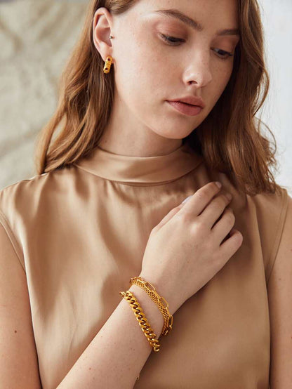 Pulseira Majesté Link Banhada em Ouro 24K