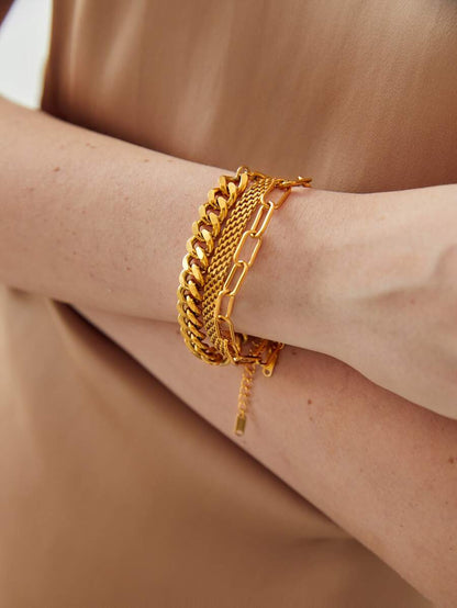 Pulseira Majesté Link Banhada em Ouro 24K
