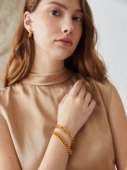 Pulseira Majesté Link Banhada em Ouro 24K