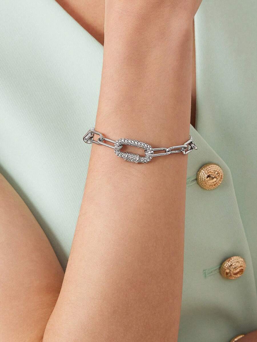 Pulseira Élan Link banhado em prata