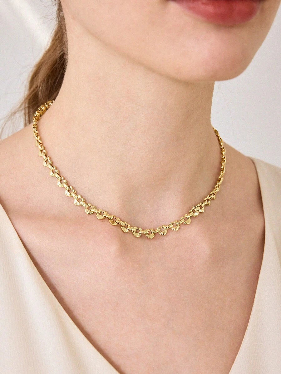 Colar Amélie Cœurs Banhado em Ouro 24K