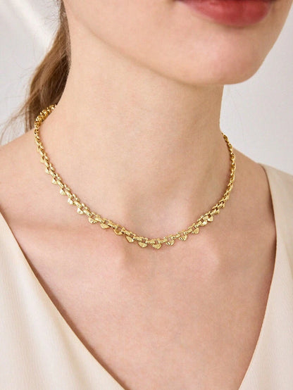 Colar Amélie Cœurs Banhado em Ouro 24K