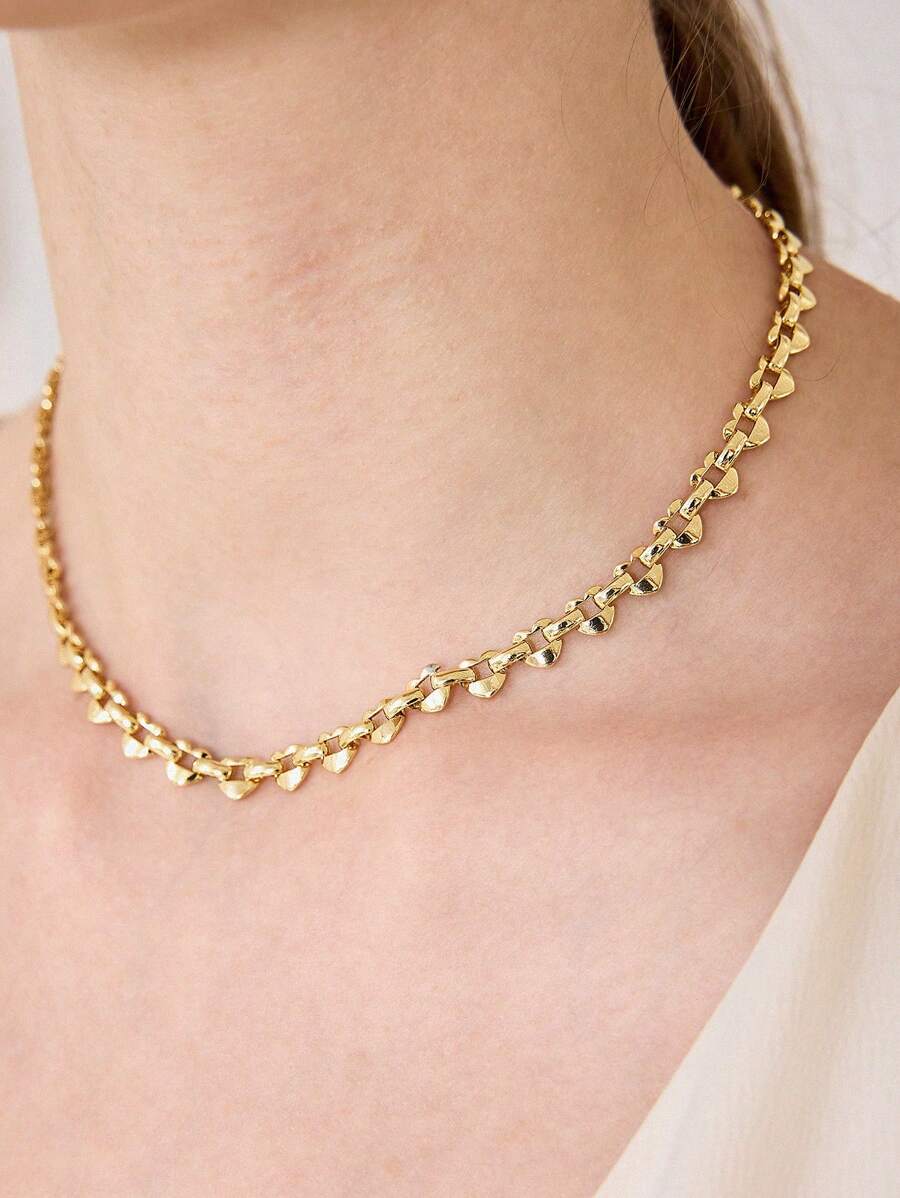 Colar Amélie Cœurs Banhado em Ouro 24K