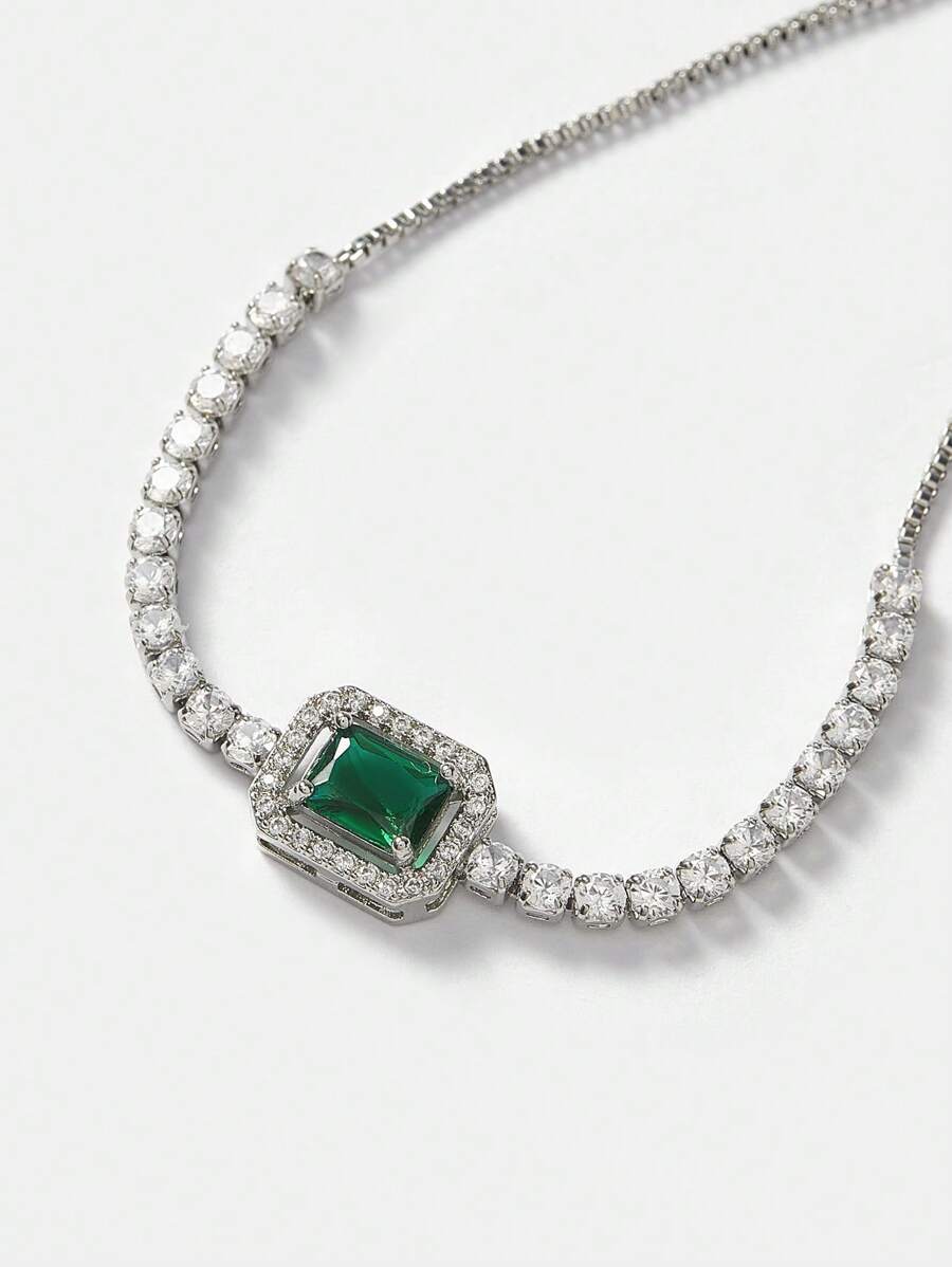 Pulseira Esmeria banhado em prata