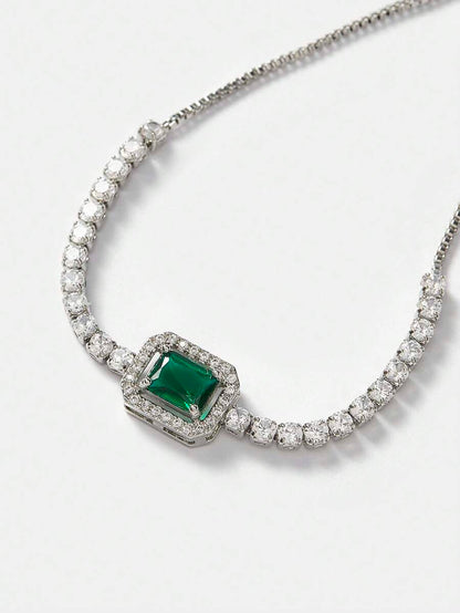 Pulseira Esmeria banhado em prata