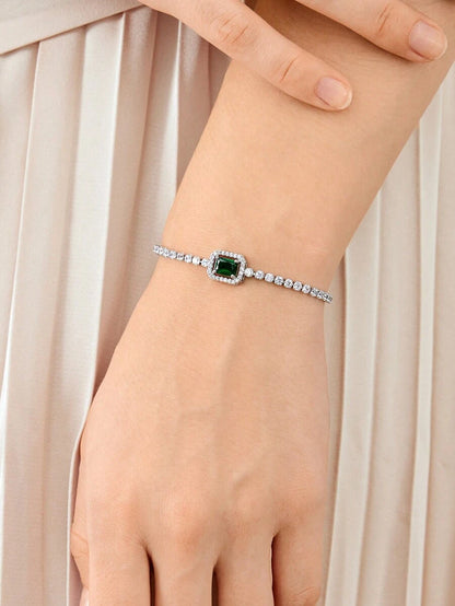 Pulseira Esmeria banhado em prata