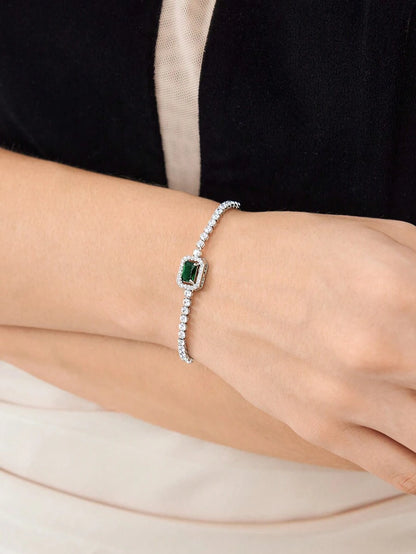 Pulseira Esmeria banhado em prata
