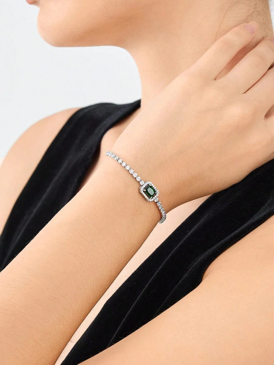 Pulseira Esmeria banhado em prata
