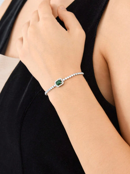 Pulseira Esmeria banhado em prata