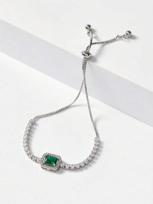 Pulseira Esmeria banhado em prata