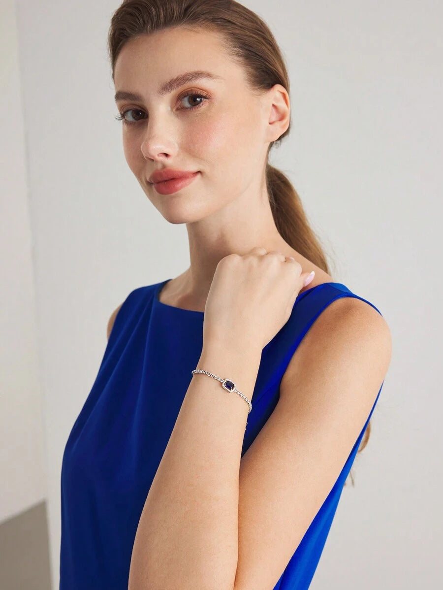 Pulseira Esmeria banhado em prata