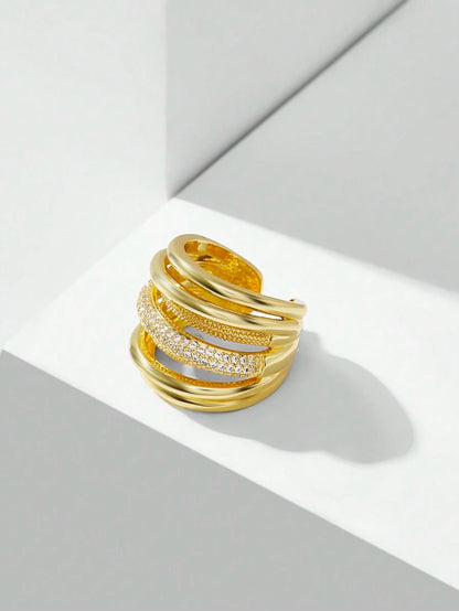 Anel Lumière Royale Banhado em Ouro 24K