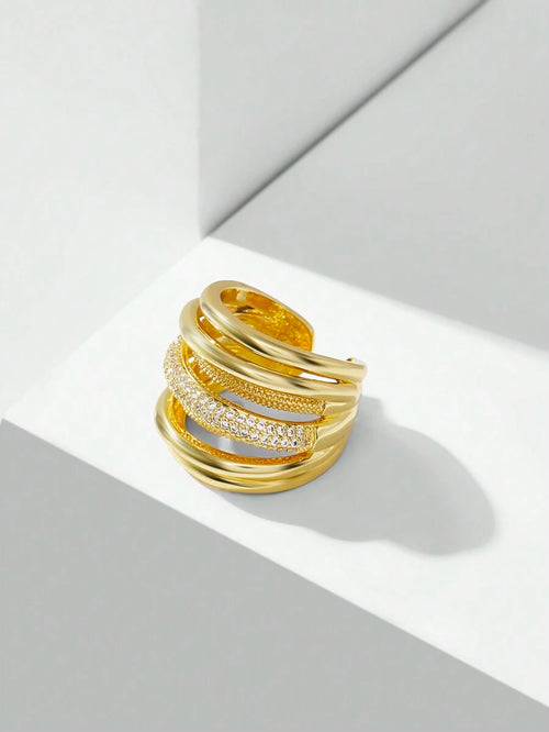 Anel Lumière Royale Banhado em Ouro 24K