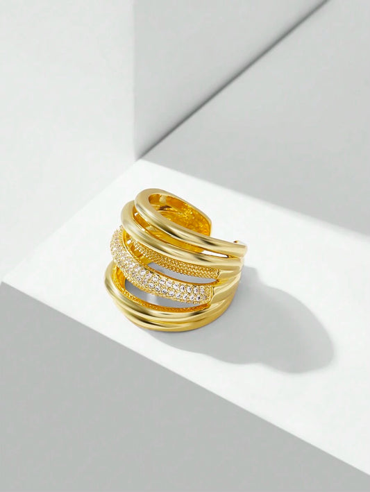 Anel Lumière Royale Banhado em Ouro 24K