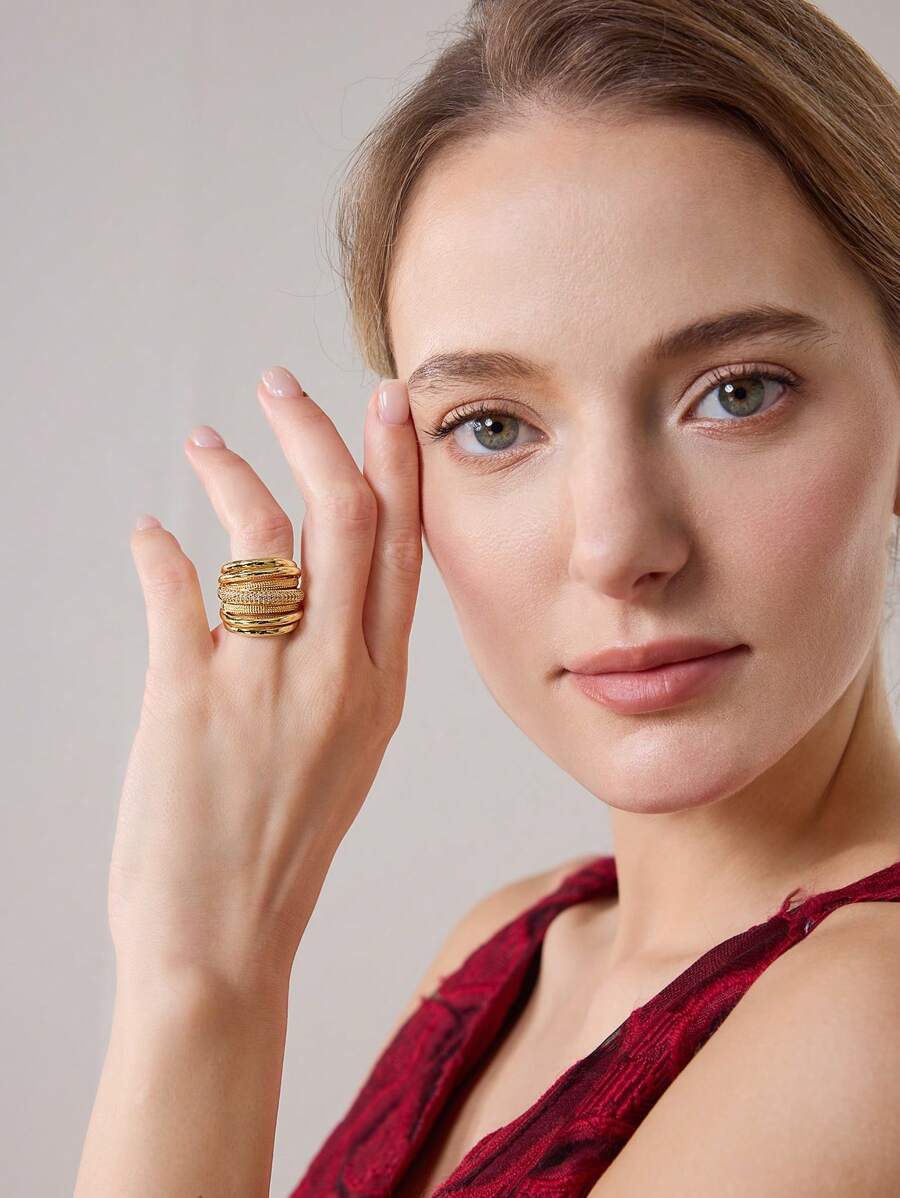 Anel Lumière Royale Banhado em Ouro 24K