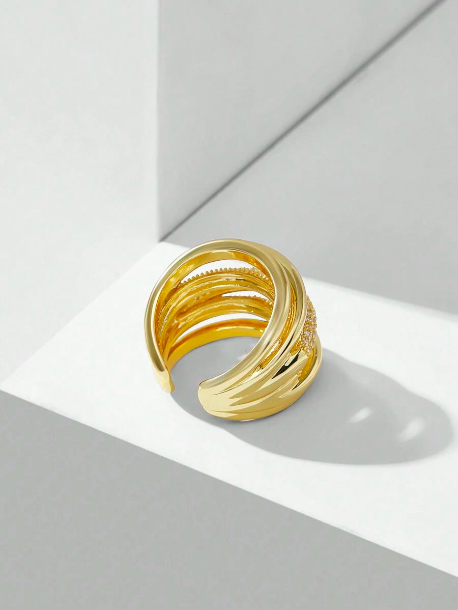 Anel Lumière Royale Banhado em Ouro 24K