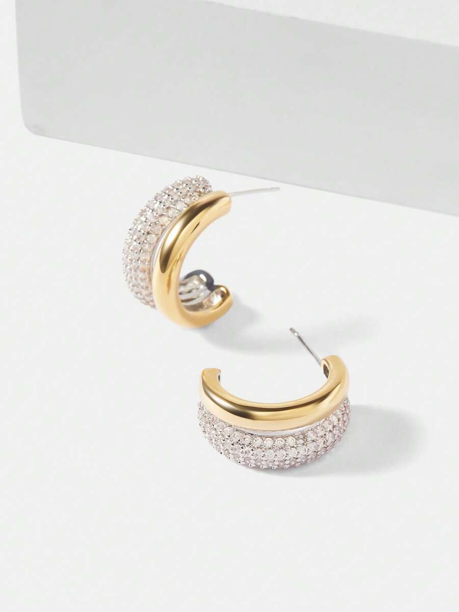 Brinco Éclat Curvée Banhado em Ouro 24K