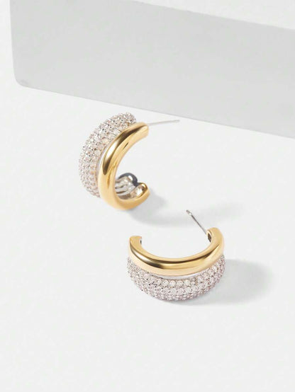 Brinco Éclat Curvée Banhado em Ouro 24K