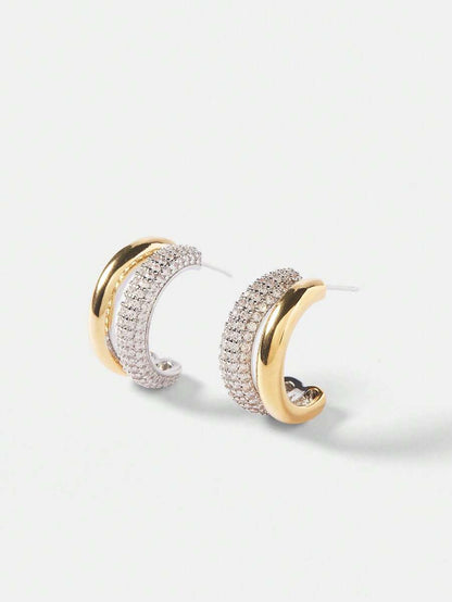 Brinco Éclat Curvée Banhado em Ouro 24K