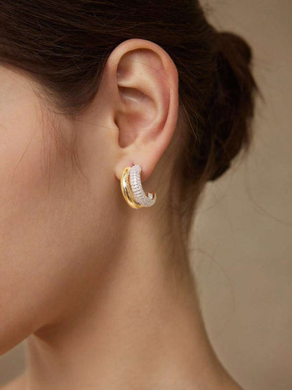 Brinco Éclat Curvée Banhado em Ouro 24K