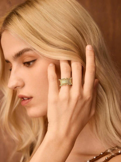 Anel Soleil Impérial Banhado em Ouro 24K