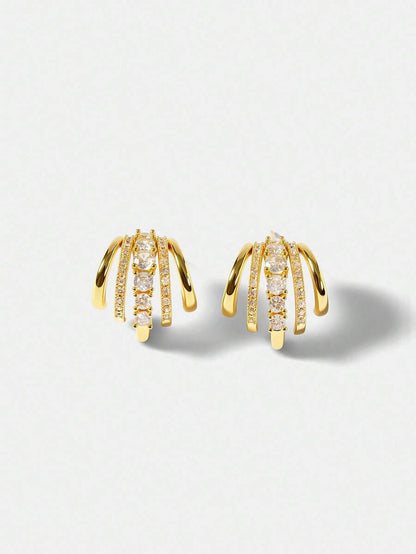 Brinco Lumière Cascade Banhado em Ouro 24K
