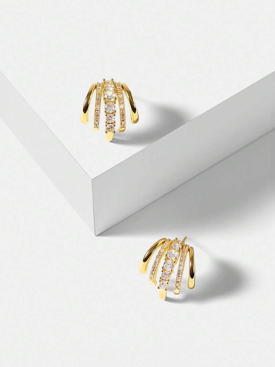 Brinco Lumière Cascade Banhado em Ouro 24K