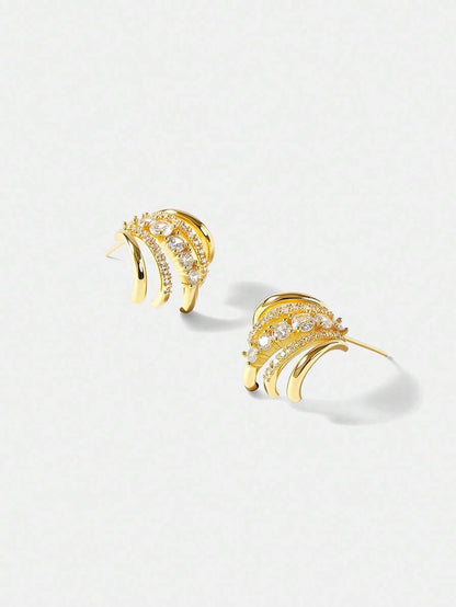 Brinco Lumière Cascade Banhado em Ouro 24K