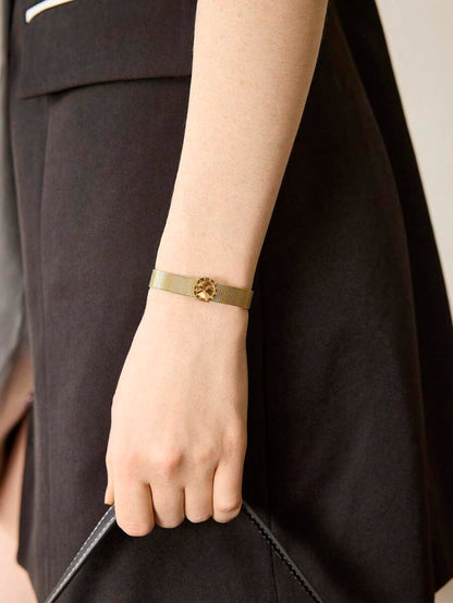 Pulseira Temps Élégance Banhada em Ouro 24K