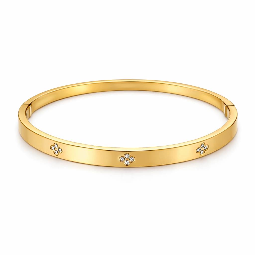 Bracelete Trevo Lumina Banhado em Ouro 18k