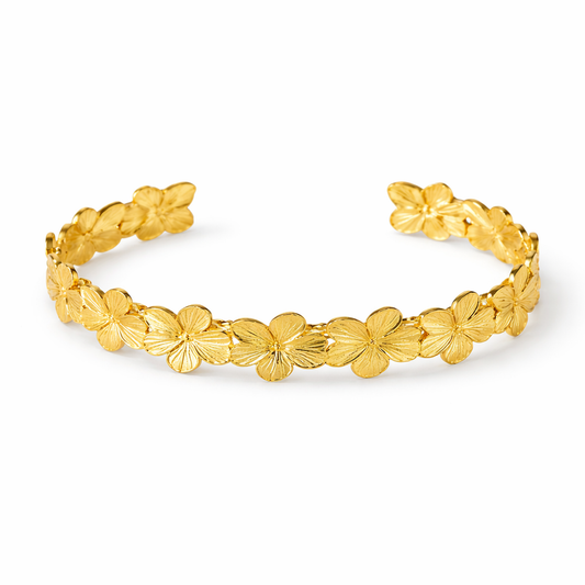 Bracelete Fleur Élégance Banhado em Ouro 18k