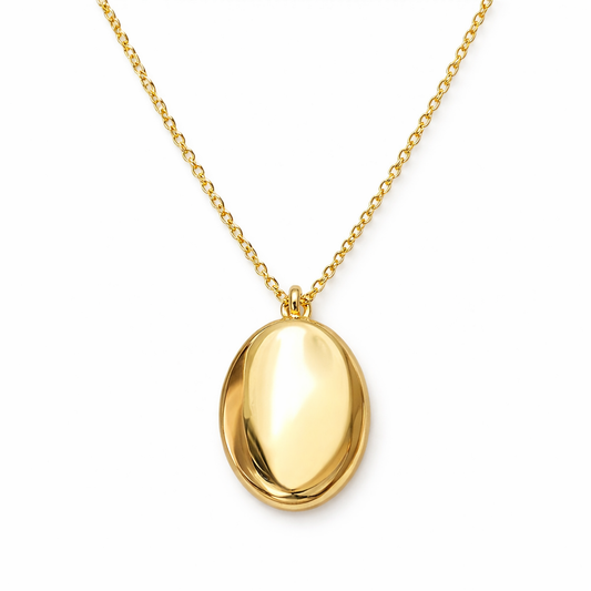 Colar Medal Orgânic Banhado em Ouro 18k