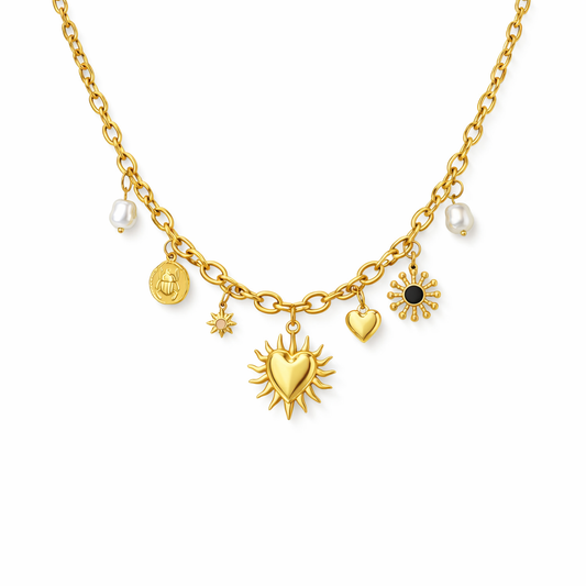 Colar Celestiais Charm Banhado em Ouro 18k