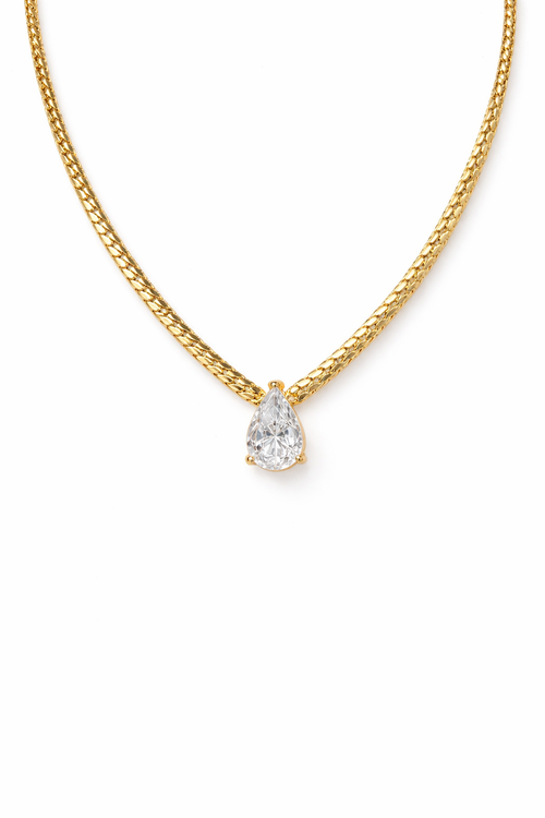 Colar Cristal Elegance Banhado em Ouro 18k