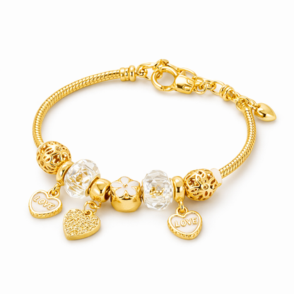 Pulseira Amour Charms Banhada em Ouro 18k
