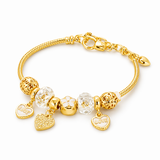 Pulseira Amour Charms Banhada em Ouro 18k
