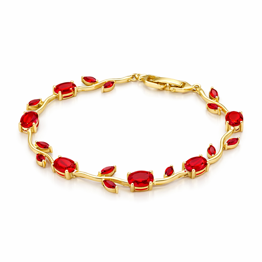 Pulseira Red Rouge Banhada em Ouro 18k