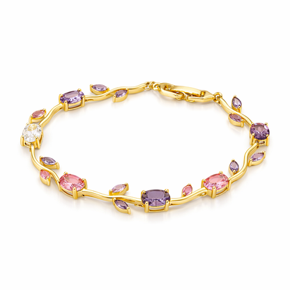 Pulseira Jardin Rosé Banhada em Ouro 18k