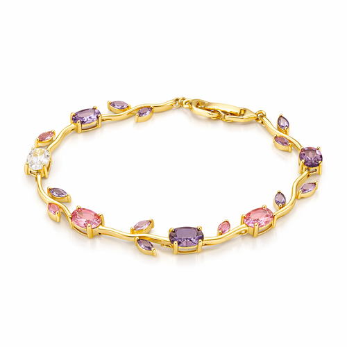 Pulseira Jardin Rosé Banhada em Ouro 18k