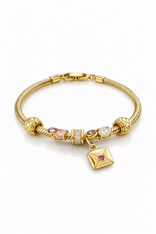 Pulseira Lettre D’Amour Banhada em Ouro 18k