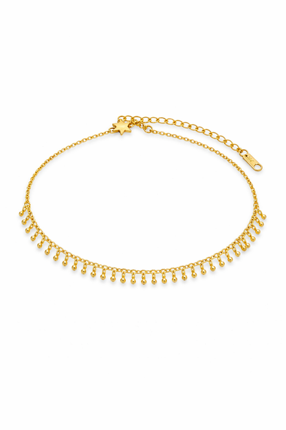 Tornozeleira Real Queen Banhada em Ouro 18k