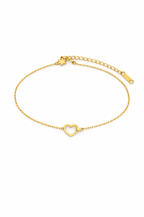 Tornozeleira Cœur Banhada em Ouro 18k