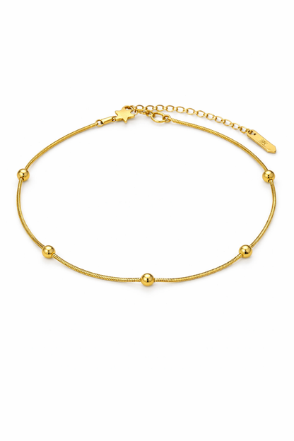 Tornozeleira Perle Dorée Banhada em Ouro 18k