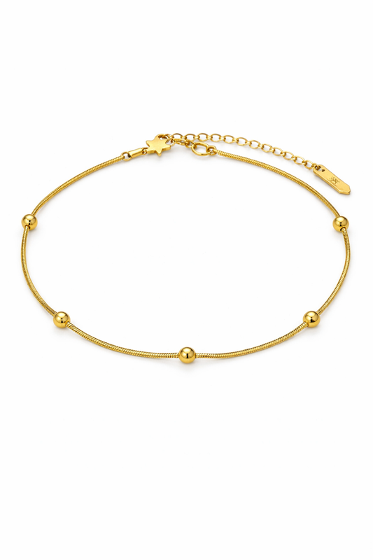 Tornozeleira Perle Dorée Banhada em Ouro 18k
