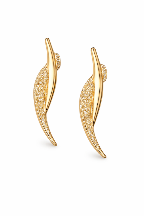Brinco Plume Éclatante Banhado em Ouro 18k