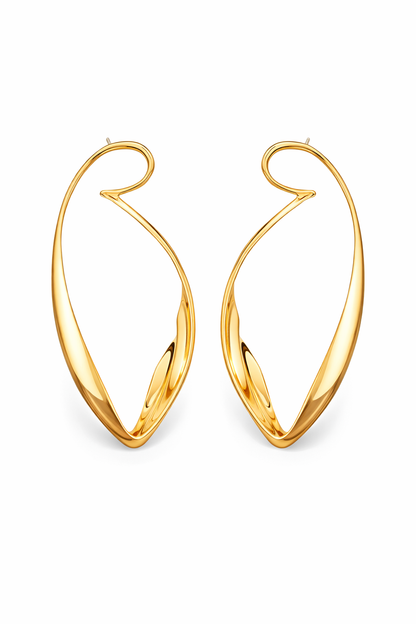 Brinco Ellipse Royale Banhado em Ouro 18k