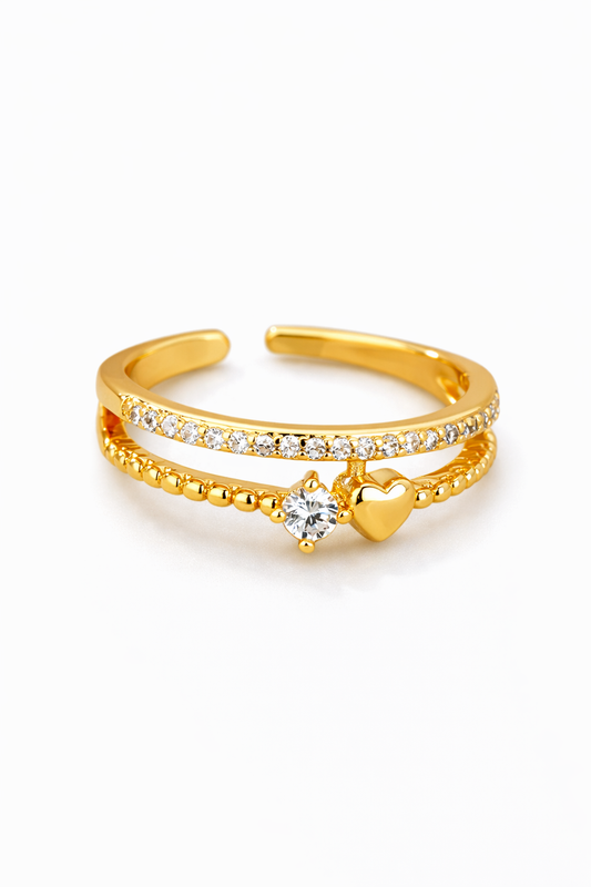 Anel Heart Banhado em Ouro 18k